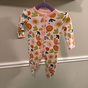 Mac & Moon Scandinavian Floral Baby Sleeper 3M Footed Pajamas Snap Cotton Outfit